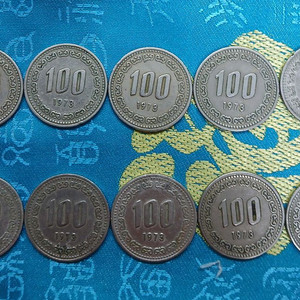 1973년 100원 동전 10개 일괄 이미지