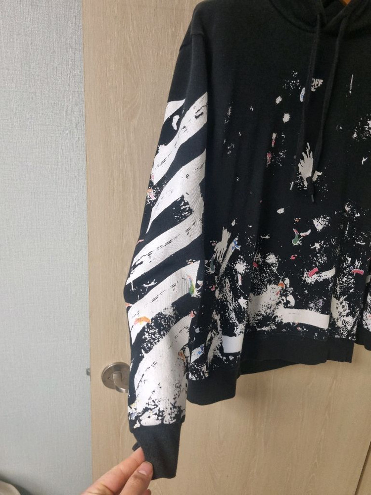 OFF 페인팅 블랙 후드티[L] 이미지