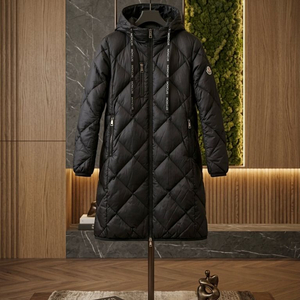 몽클레어 여성 경량 롱패딩 블랙 이미지