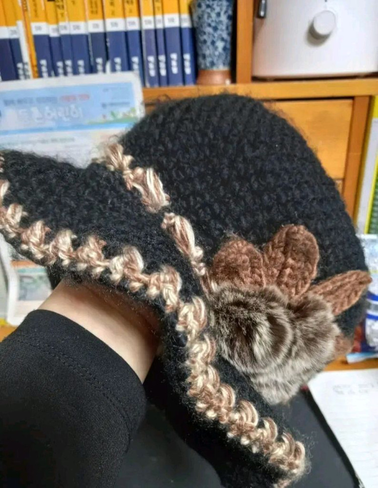 여성 비니 와치캡 겨울 도톰한 기모 패션 니트 모자 이미지