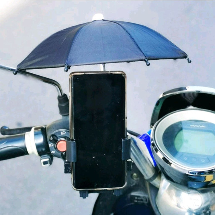 미니 우산 오토바이 햇빛 가리개 빗물 차단 자전거 핸드폰 이미지