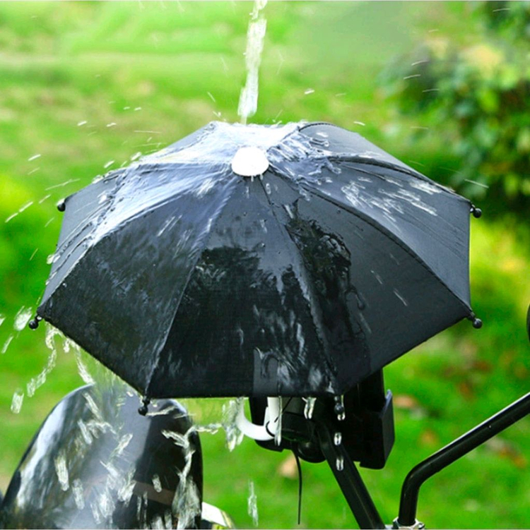 미니 우산 오토바이 햇빛 가리개 빗물 차단 자전거 핸드폰 이미지