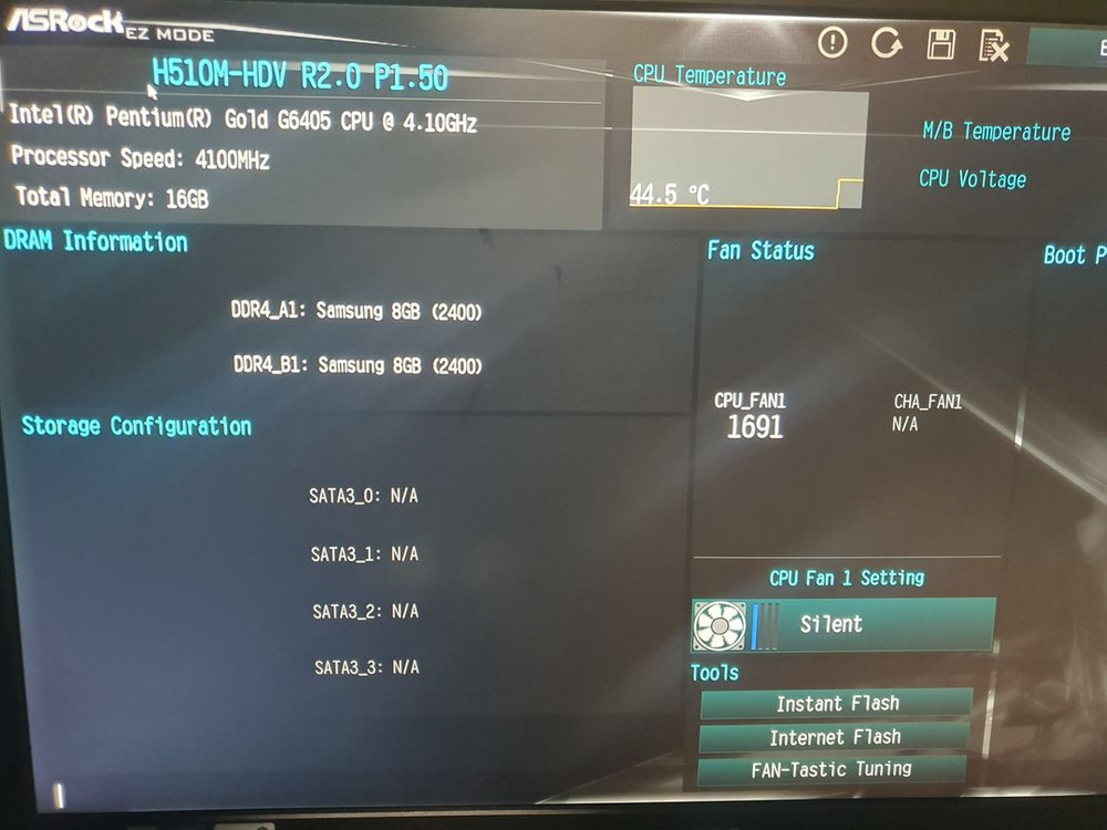 인텔 10세대 G6405 + 애즈락 H510M-HDV 이미지