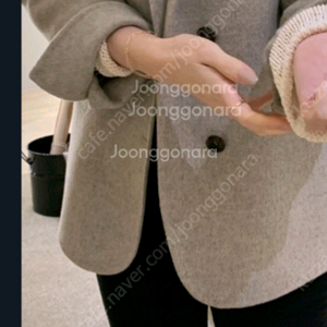 (새제품)유메르 로우캐시미어 블레이저 문베이지 이미지