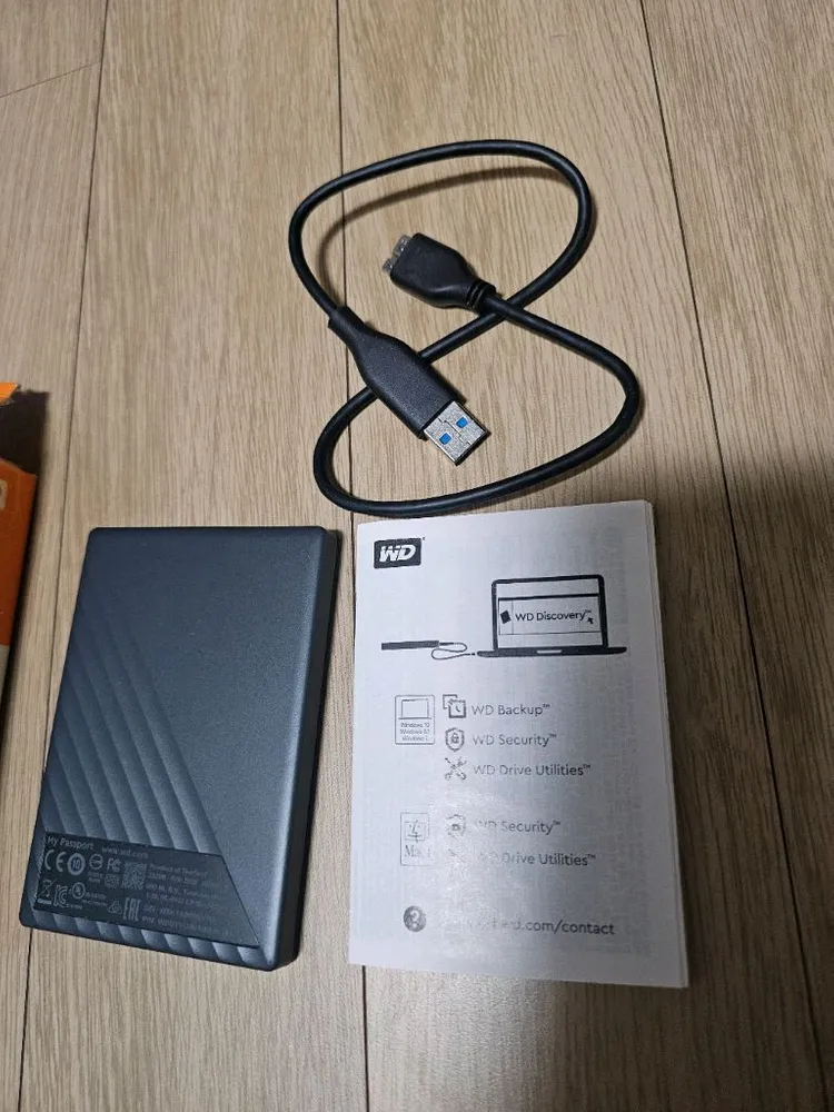 WD 마이 패스포트 1TB 포터블 외장 하드 드라이브 블랙 이미지