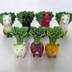 야채요정 무와 순무 마스코트 피규어 풀셋) 가챠 동물 여우 돼지 이미지