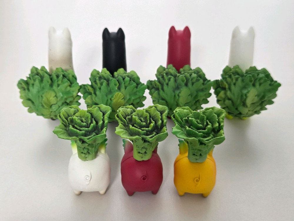 야채요정 무와 순무 마스코트 피규어 풀셋) 가챠 동물 여우 돼지 이미지