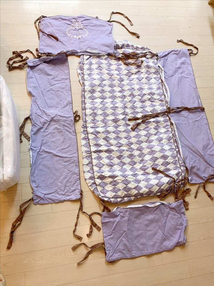 쁘띠라뱅 에코베어 아기침대 +메트리스+침대가드 모두 포함 이미지