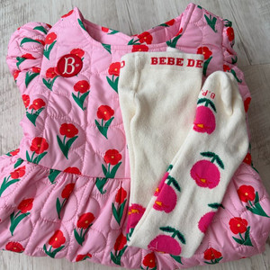 베베드피노 올오버플레르퀼팅원피스110+레깅스100[일괄] 이미지