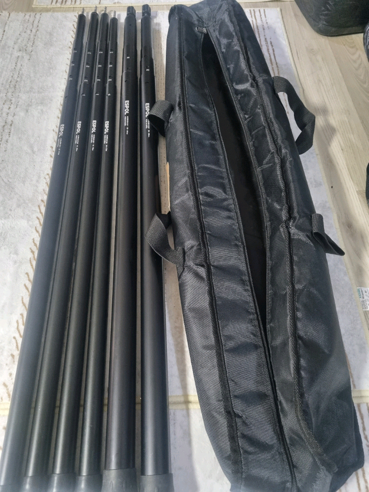 타프+폴대 코누 대형 210D 블랙코팅타프 L4인이상 / 에스폴타프봉 6개 +단조팩+가방 셋트 이미지