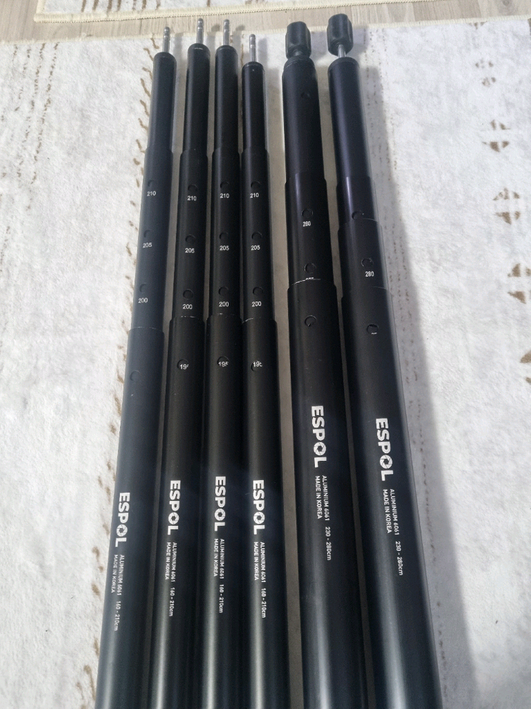 타프+폴대 코누 대형 210D 블랙코팅타프 L4인이상 / 에스폴타프봉 6개 +단조팩+가방 셋트 이미지