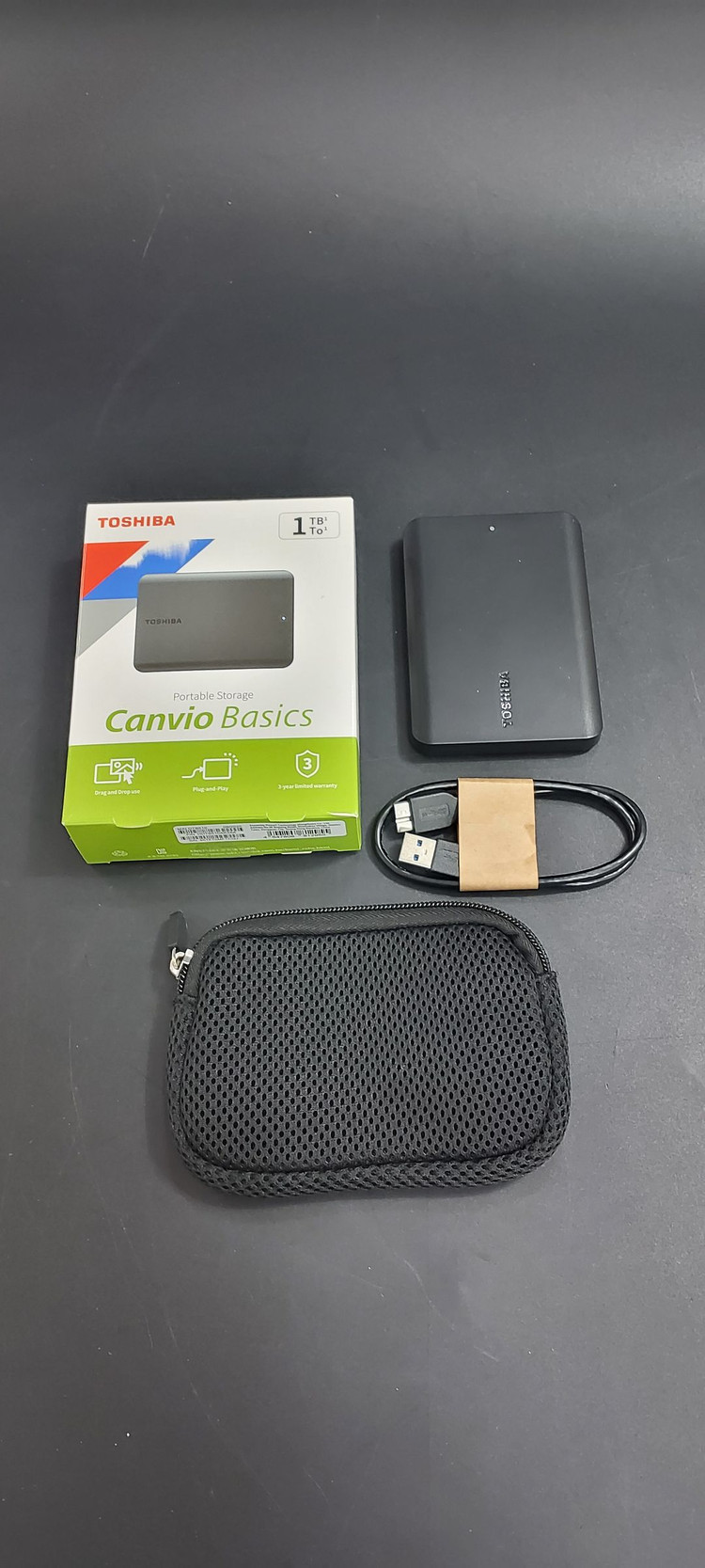 [풀박스] 도시바 Canvio Basics 1TB 외장하드 / USB3.0 고속 전송 / 새것 같은 상태 이미지