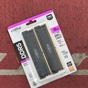 마이크론 크루셜 DDR5-6000 CL36 프로 32GB(2 X 16GB) 미개봉 새제품 판매합니다 이미지