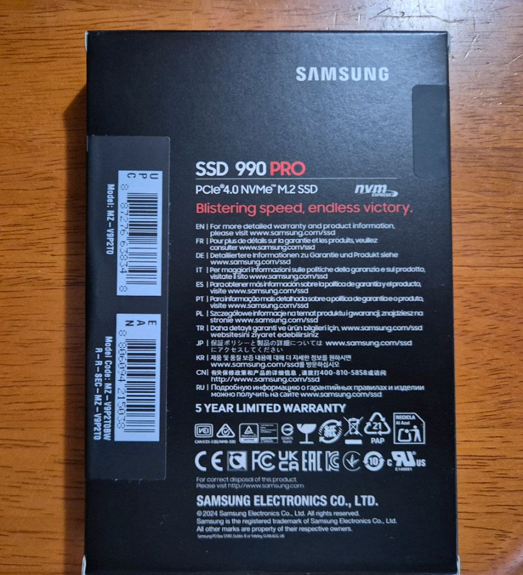 [미개봉] SSD 삼성 990 PRO 2TB 팝니다. 이미지