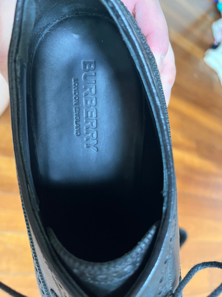 버버리 BURBERRY 블랙 레더 브로그 윙팁 더비 270사이즈 이미지