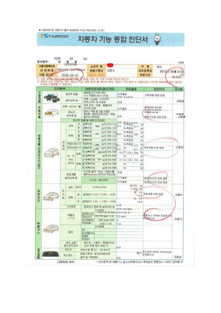 레이 프레스티지 16년식, 79,330km, 820만원 이미지