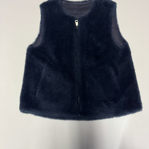 여성 City Gee 시티지 천연 양모 집업 베스트 S 네이비 이미지