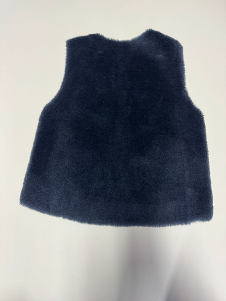 여성 City Gee 시티지 천연 양모 집업 베스트 S 네이비 이미지