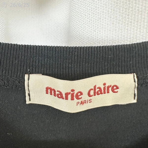 마리끌레르 여자 면 반팔티 검정 40 (44-66추천) 이미지