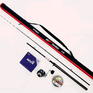 텐빈 준내만갈치카본낚시대,티타늄팁+수심체크릴+합사+가방 이미지