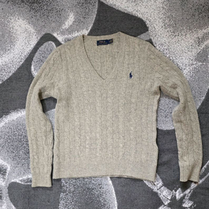 폴로 랄프로렌 여성용 울캐시미어 브이넥 케이블 니트 그레이 S 이미지