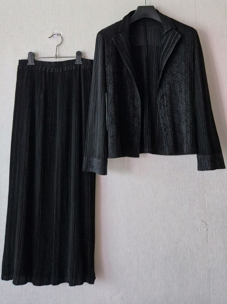 이세이미야케 플리츠플리즈자켓+일제양면롱스커트외 이미지