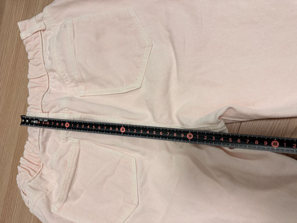 LEAF 연한 핑크 디자이너 데님 청바지 면 팬츠 55-66 사이즈 정도 이미지
