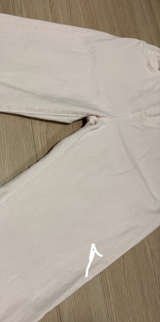 LEAF 연한 핑크 디자이너 데님 청바지 면 팬츠 55-66 사이즈 정도 이미지