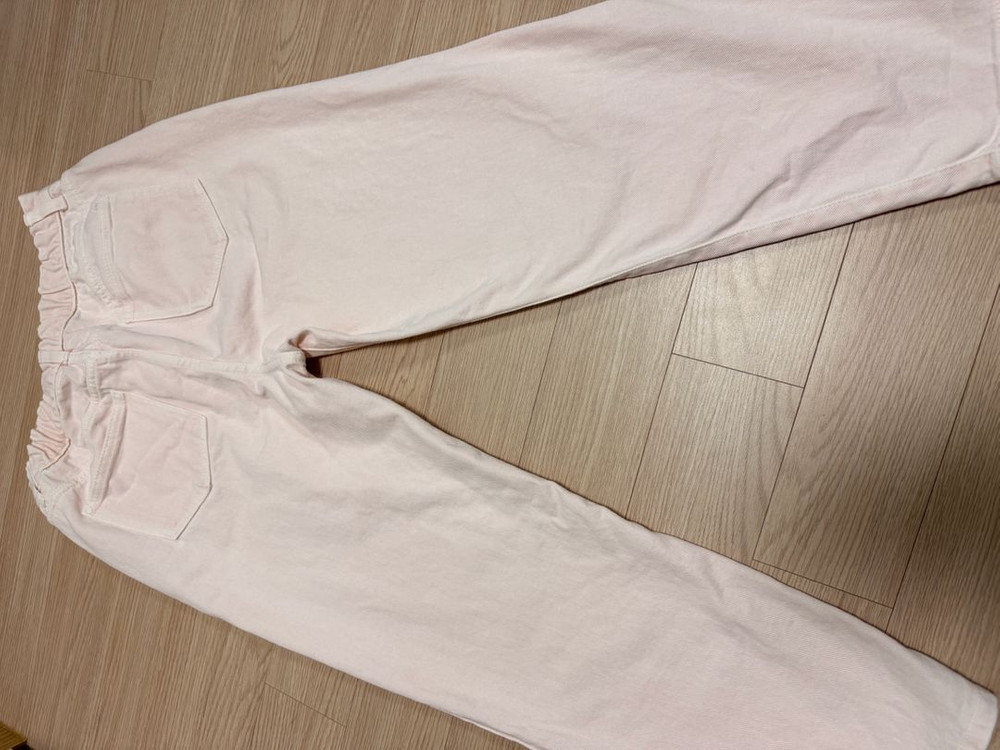 LEAF 연한 핑크 디자이너 데님 청바지 면 팬츠 55-66 사이즈 정도 이미지