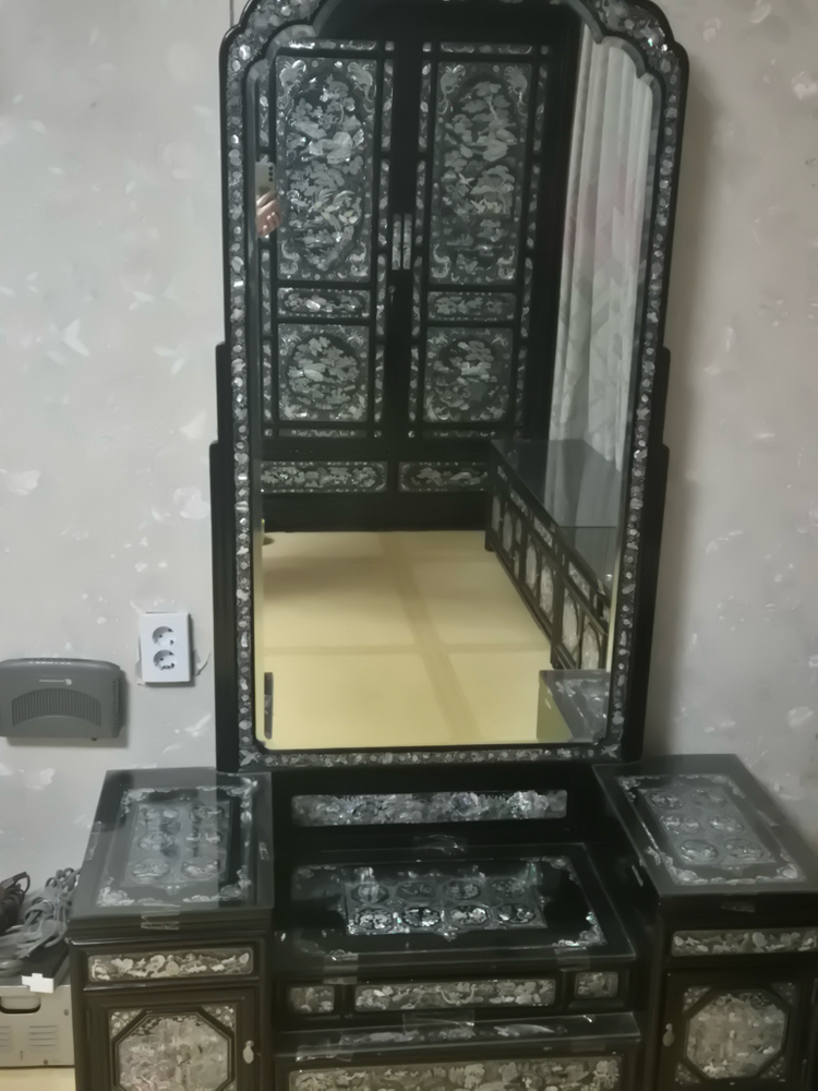 12자 자개장 세트(장롱+문갑+화장대) 이미지