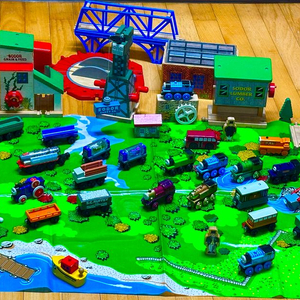 (정품)토마스기차/토마스와 친구들 원목 기차/기차놀이 풀 세트/토마스원목 장난감 상자/여러가지 이미지