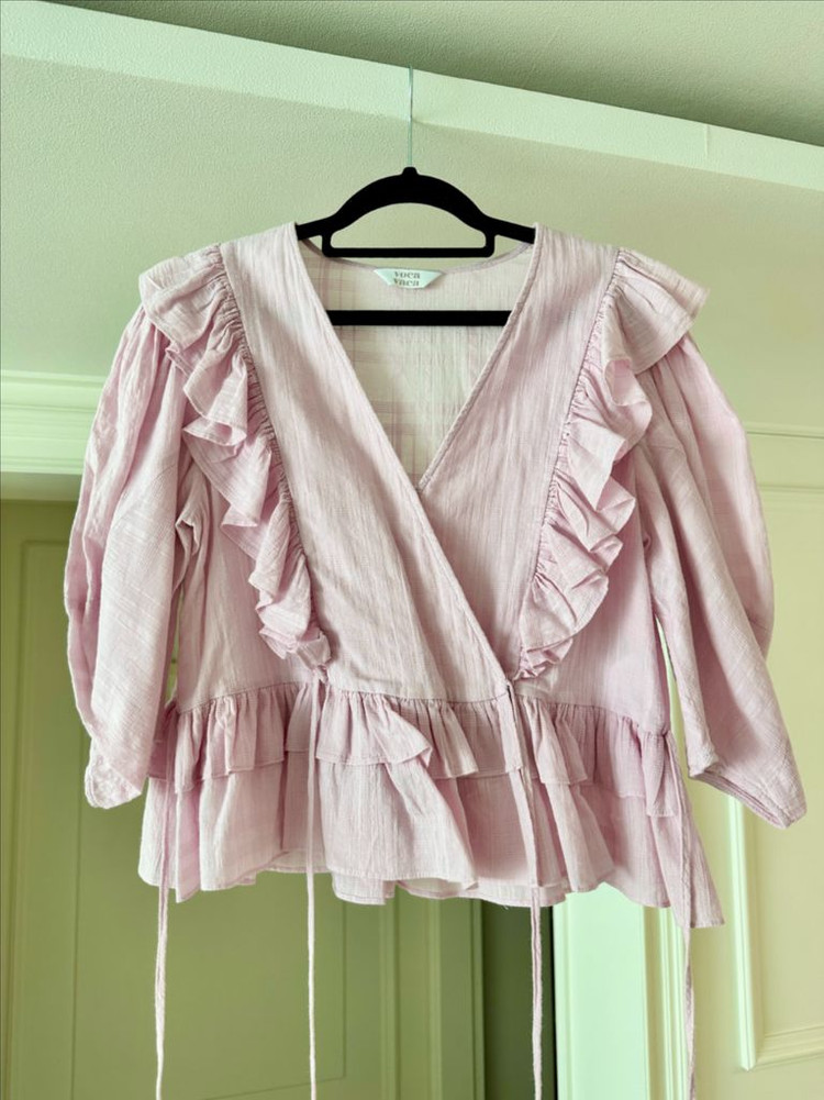 보카바카 로샤 러플 블라우스- 체크 퍼플, 프리사이즈 이미지