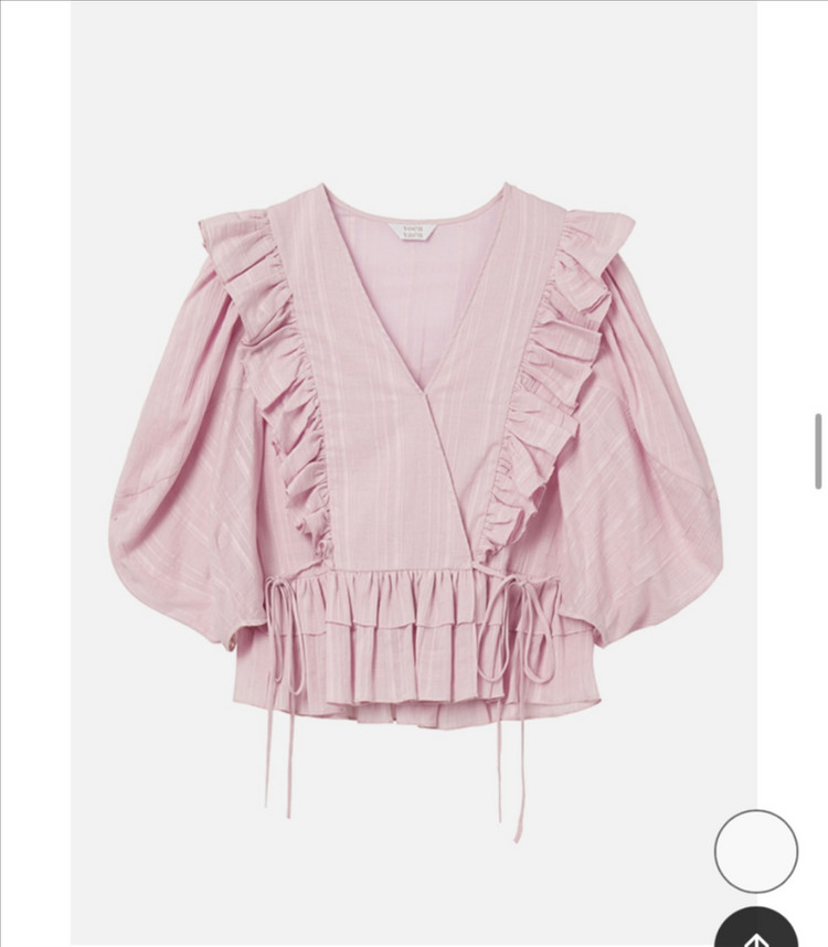 보카바카 로샤 러플 블라우스- 체크 퍼플, 프리사이즈 이미지