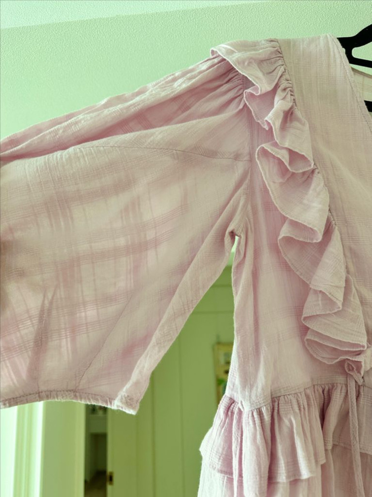 보카바카 로샤 러플 블라우스- 체크 퍼플, 프리사이즈 이미지