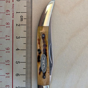 CRKT 6050 포켓 미니 나이프, 황갈색 소뼈 핸들 이미지