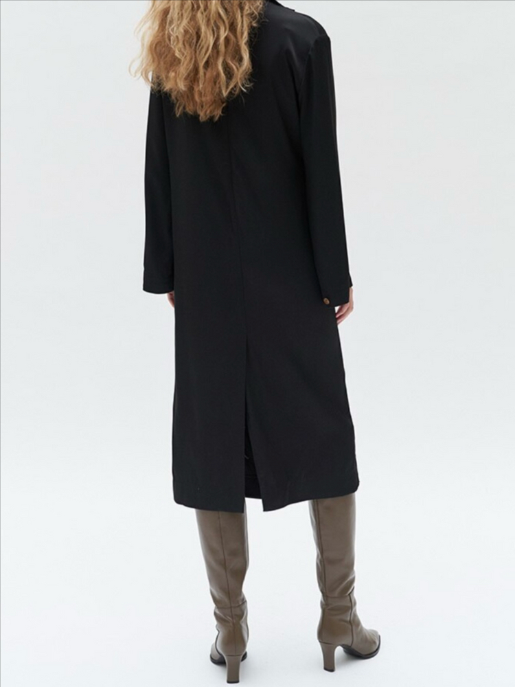 모한 원피스 버튼 드레이프 롱 원피스 새상품 블랙 이미지