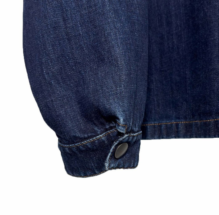 [XL] 프라다 남성 워싱 데님 삼각로고 셔츠 자켓 블루 이미지