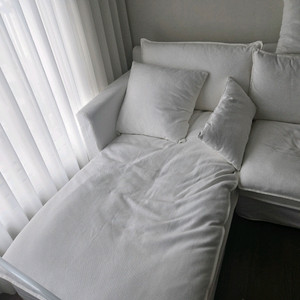 도모디자인 헬레나 4인용 카우치 코튼화이트 구스다운 패브릭 소파 이미지