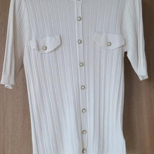 아이보리 골지 니트 가디건 55사이즈 정도 이미지