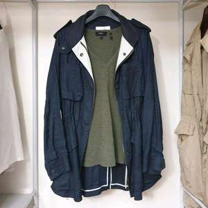 한섬 TIME 타임 리넨혼방 멀티포켓 드로스트링 유틸리티 사파리 자켓 이미지