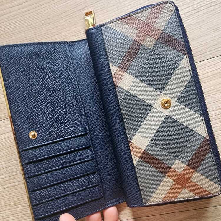 [미사용] 닥스 네이비 체크 장지갑 이미지