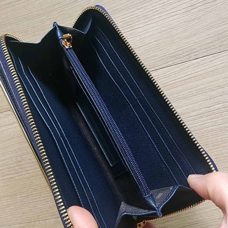 [미사용] 닥스 네이비 체크 장지갑 이미지