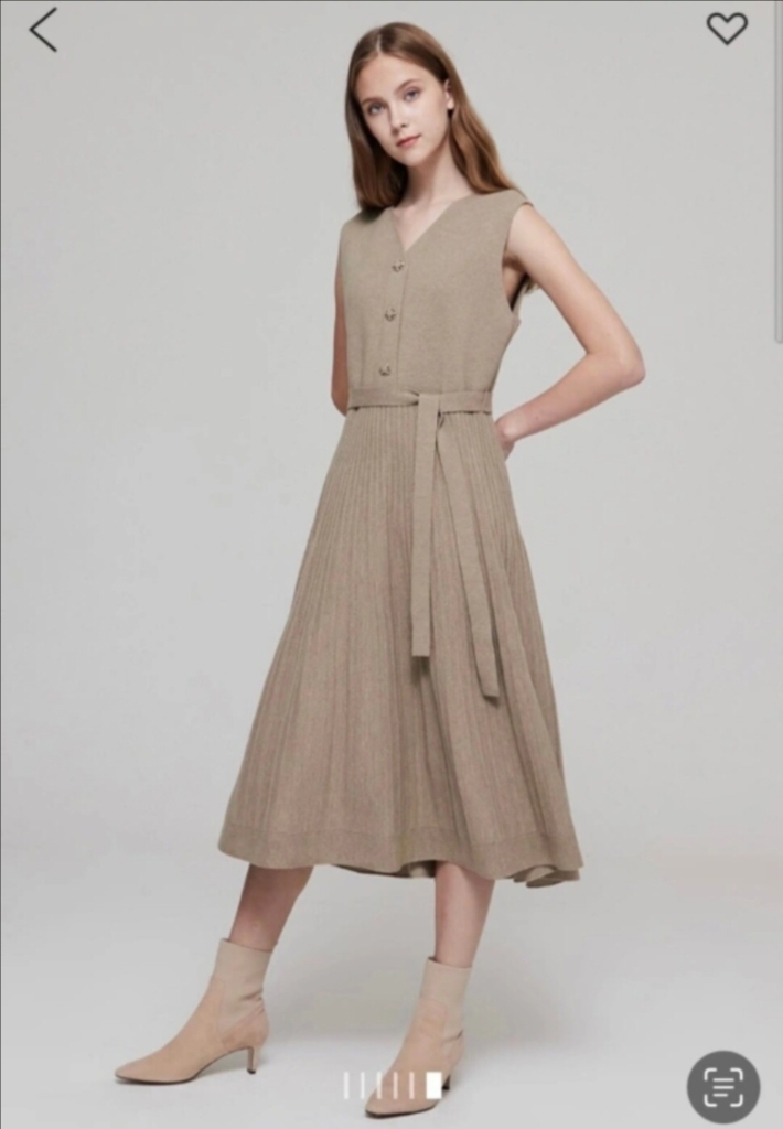 한섬 마인 mine 울100 니트 슬리브리스 원피스 프리 이미지