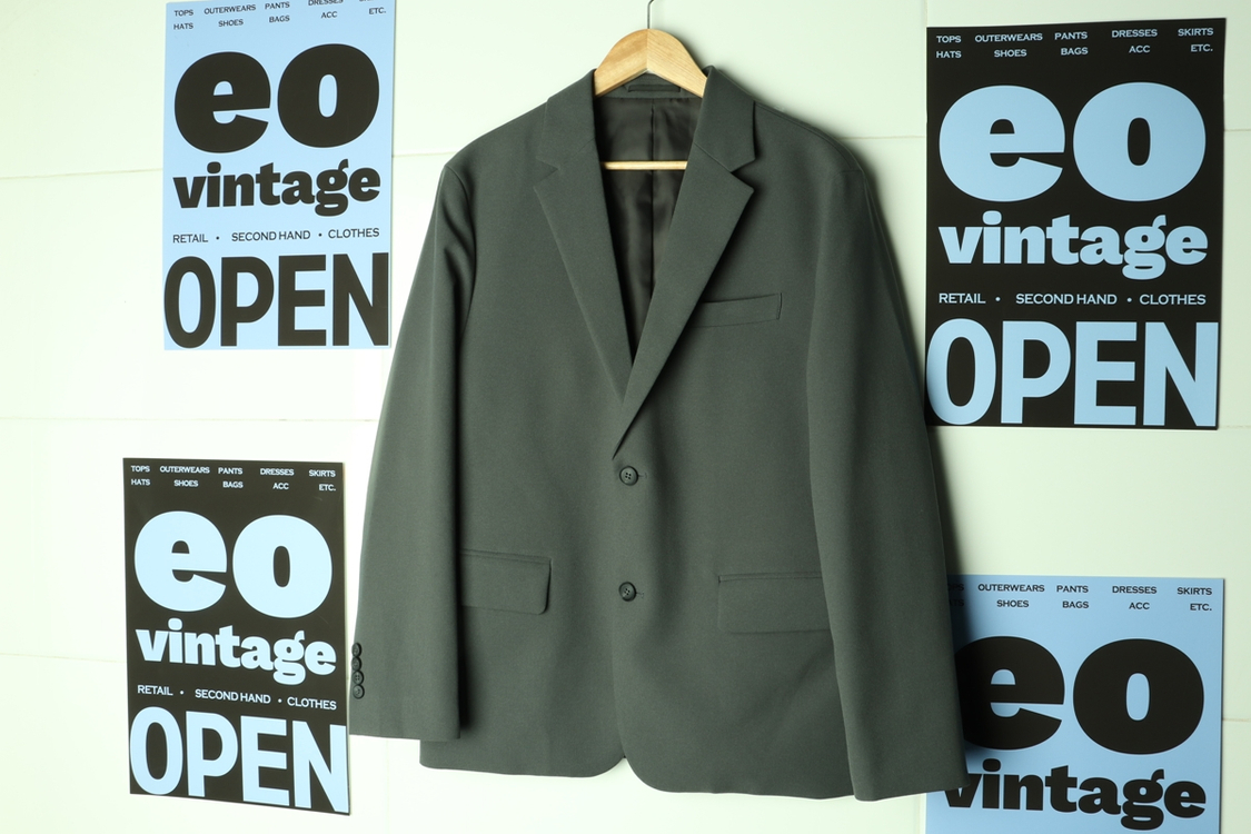 (M) 킨록 정장 슈트 자켓 블레이저 카키 미니멀 이미지