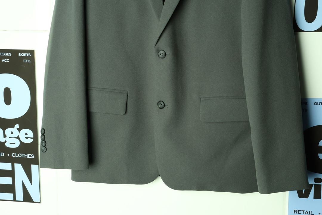 (M) 킨록 정장 슈트 자켓 블레이저 카키 미니멀 이미지