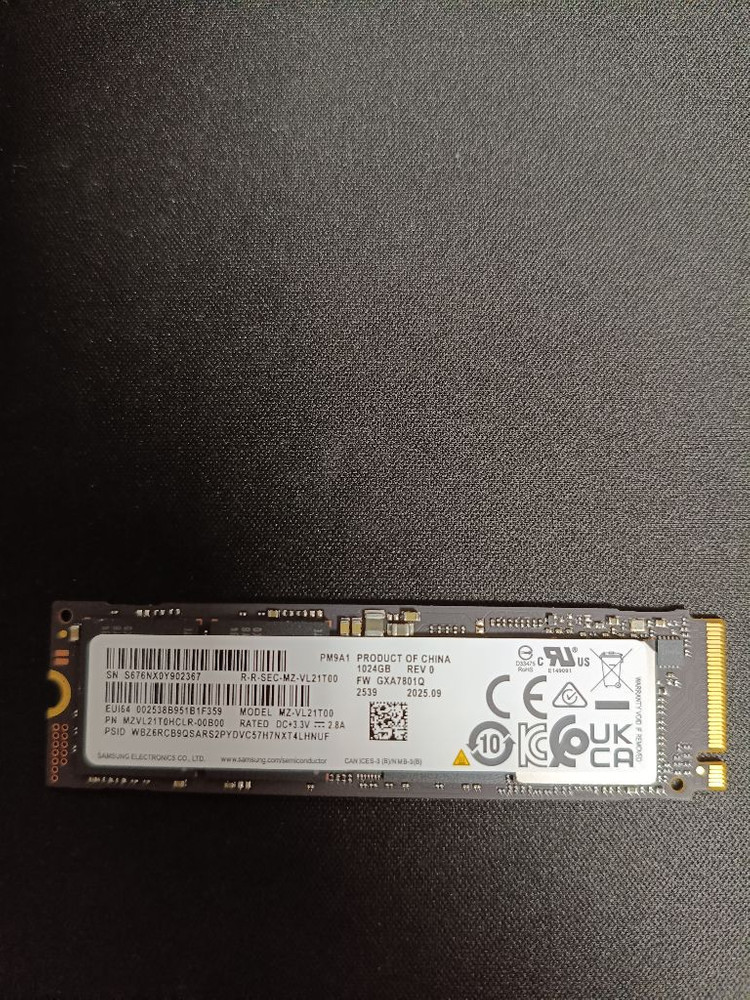 (새상품)삼성 M.2 NVMe SSD 1TB(980pro oem)팝니다 이미지