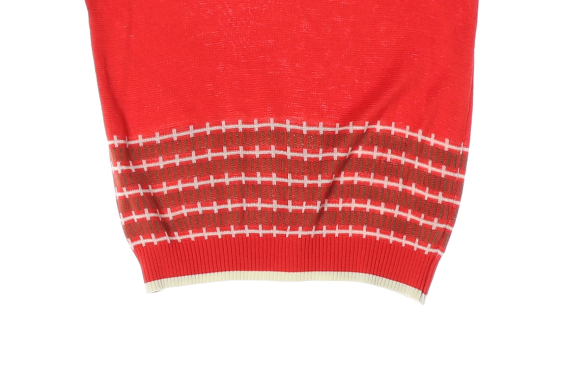 크리스챤 디올 카라 니트 조끼 베스트 레드 M 이미지