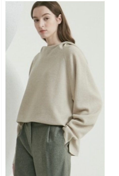 타임 time 딥카키 컬러 후드 니트 프리 사이즈 정품 사이즈 이미지