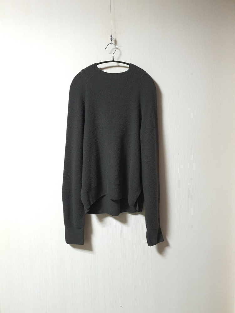 타임 time 딥카키 컬러 후드 니트 프리 사이즈 정품 사이즈 이미지