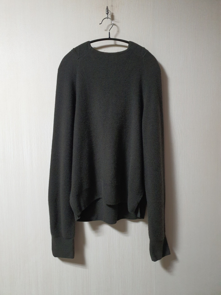 타임 time 딥카키 컬러 후드 니트 프리 사이즈 정품 사이즈 이미지